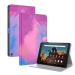 For Amazon Fire HD 10 2023 Watercolor Pattern Flip Leather Tablet Case(Purple Red)