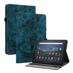 For Amazon Fire Max 11 Butterfly Rose Embossed Leather Tablet Case(Dark Blue)