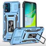 Motorola Moto E13 Armor PC + TPU Camera Shield Phone Case(Light Blue)