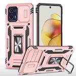 Motorola Moto G73 Armor PC + TPU Camera Shield Phone Case(Rose Gold)