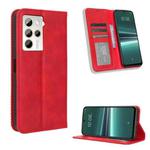 For HTC U23 / U23 Pro Magnetic Buckle Retro Texture Leather Phone Case(Red)