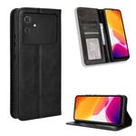 For Cubot Note 21 Magnetic Buckle Retro Texture Leather Phone Case(Black)