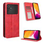 For Cubot Note 21 Magnetic Buckle Retro Texture Leather Phone Case(Red)