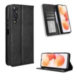 For Cubot A10 Magnetic Buckle Retro Texture Leather Phone Case(Black)