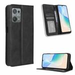 For Blackview Oscal C30 / C30 Pro Magnetic Buckle Retro Texture Leather Phone Case(Black)