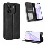 For Blackview Wave 6C Magnetic Buckle Retro Texture Leather Phone Case(Black)