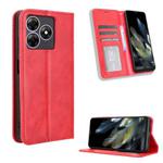 For Blackview Wave 8 / 8C / Oscal Flat 2 Magnetic Buckle Retro Texture Leather Phone Case(Red)