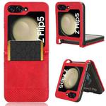 For Samsung Galaxy Z Flip5 Magnetic Buckle Retro Texture Leather Phone Case(Red)