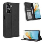 For ZTE Axon 40 Lite Magnetic Buckle Retro Texture Leather Phone Case(Black)