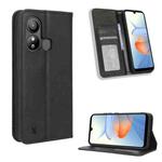 For ZTE Blade L220 Magnetic Buckle Retro Texture Leather Phone Case(Black)