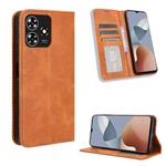 For ZTE Blade A73 4G Magnetic Buckle Retro Texture Leather Phone Case(Brown)