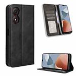 For ZTE Blade A34 Magnetic Buckle Retro Texture Leather Phone Case(Black)