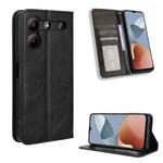 For ZTE Blade A54 Magnetic Buckle Retro Texture Leather Phone Case(Black)