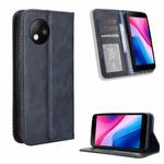 For ZTE Blade A35 Lite Magnetic Buckle Retro Texture Leather Phone Case(Blue)