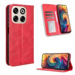 For ZTE Blade V70 4G Magnetic Buckle Retro Texture Leather Phone Case(Red)