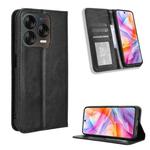 For ZTE Blade V70 Design 4G Magnetic Buckle Retro Texture Leather Phone Case(Black)