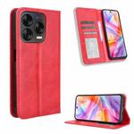 For ZTE Blade V70 Design 4G Magnetic Buckle Retro Texture Leather Phone Case(Red)