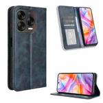 For ZTE Blade V70 Design 4G Magnetic Buckle Retro Texture Leather Phone Case(Blue)