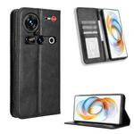 For ZTE nubia Z70 Ultra Magnetic Buckle Retro Texture Leather Phone Case(Black)