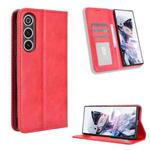 For ZTE nubia Red Magic 10 Air Magnetic Buckle Retro Texture Leather Phone Case(Red)