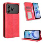 For ZTE Blade A36 4G Magnetic Buckle Retro Texture Leather Phone Case(Red)
