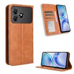 For ZTE Blade A36 4G Magnetic Buckle Retro Texture Leather Phone Case(Brown)
