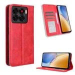 For ZTE Blade A56 4G Magnetic Buckle Retro Texture Leather Phone Case(Red)