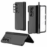 For Samsung Galaxy Z Fold5 Electroplating Hinged Folding Phone Case with S Pen Fold Edtion(Black)