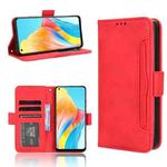 For OPPO A78 4G Skin Feel Calf Texture Card Slots Leather Phone Case(Red)