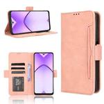 For OPPO A3x 5G India Skin Feel Calf Texture Card Slots Leather Phone Case(Pink)