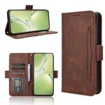 For OPPO K12X 5G / OnePlus Nord CE4 Lite 5G Skin Feel Calf Texture Card Slots Leather Phone Case(Brown)