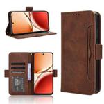 For OPPO Reno12 F 5G Skin Feel Calf Texture Card Slots Leather Phone Case(Brown)