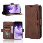 For OPPO Reno13 5G Global Skin Feel Calf Texture Card Slots Leather Phone Case(Brown)