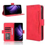 For OPPO Reno13 F 4G / 5G Skin Feel Calf Texture Card Slots Leather Phone Case(Red)
