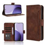 For OPPO Reno14 5G Global Skin Feel Calf Texture Card Slots Leather Phone Case(Brown)