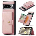 For Google Pixel 8 Pro JEEHOOD Retro Magnetic Detachable Wallet Phone Case(Pink)