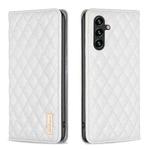 For Samsung Galaxy A15 Diamond Lattice Magnetic Leather Flip Phone Case(White)