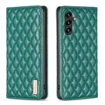 For Samsung Galaxy A05s Diamond Lattice Magnetic Leather Flip Phone Case(Green)