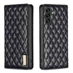 For Samsung Galaxy A05s Diamond Lattice Magnetic Leather Flip Phone Case(Black)