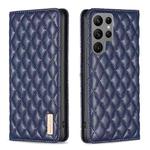 For Samsung Galaxy S24 Ultra 5G Diamond Lattice Magnetic Leather Flip Phone Case(Blue)