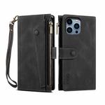 For iPhone 16 Pro ESEBLE Retro Frosted RFID Flip Leather Phone Case(Black)