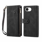 For iPhone 16e ESEBLE Retro Frosted RFID Flip Leather Phone Case(Black)