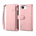 For iPhone 16e ESEBLE Retro Frosted RFID Flip Leather Phone Case(Rose Gold)
