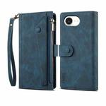 For iPhone 16e ESEBLE Retro Frosted RFID Flip Leather Phone Case(Dark Green)