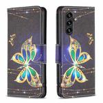 For Samsung Galaxy A15 Colored Drawing Pattern Leather Phone Case(Big Butterfly)
