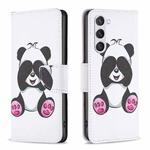 For Samsung Galaxy S24 5G Colored Drawing Pattern Leather Phone Case(Panda)