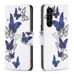 For Samsung Galaxy S24+ 5G Colored Drawing Pattern Leather Phone Case(Butterflies)