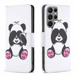 For Samsung Galaxy S24 Ultra 5G Colored Drawing Pattern Leather Phone Case(Panda)