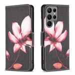 For Samsung Galaxy S24 Ultra 5G Colored Drawing Pattern Leather Phone Case(Lotus)