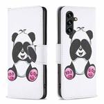 For Samsung Galaxy A35 Colored Drawing Pattern Leather Phone Case(Panda)